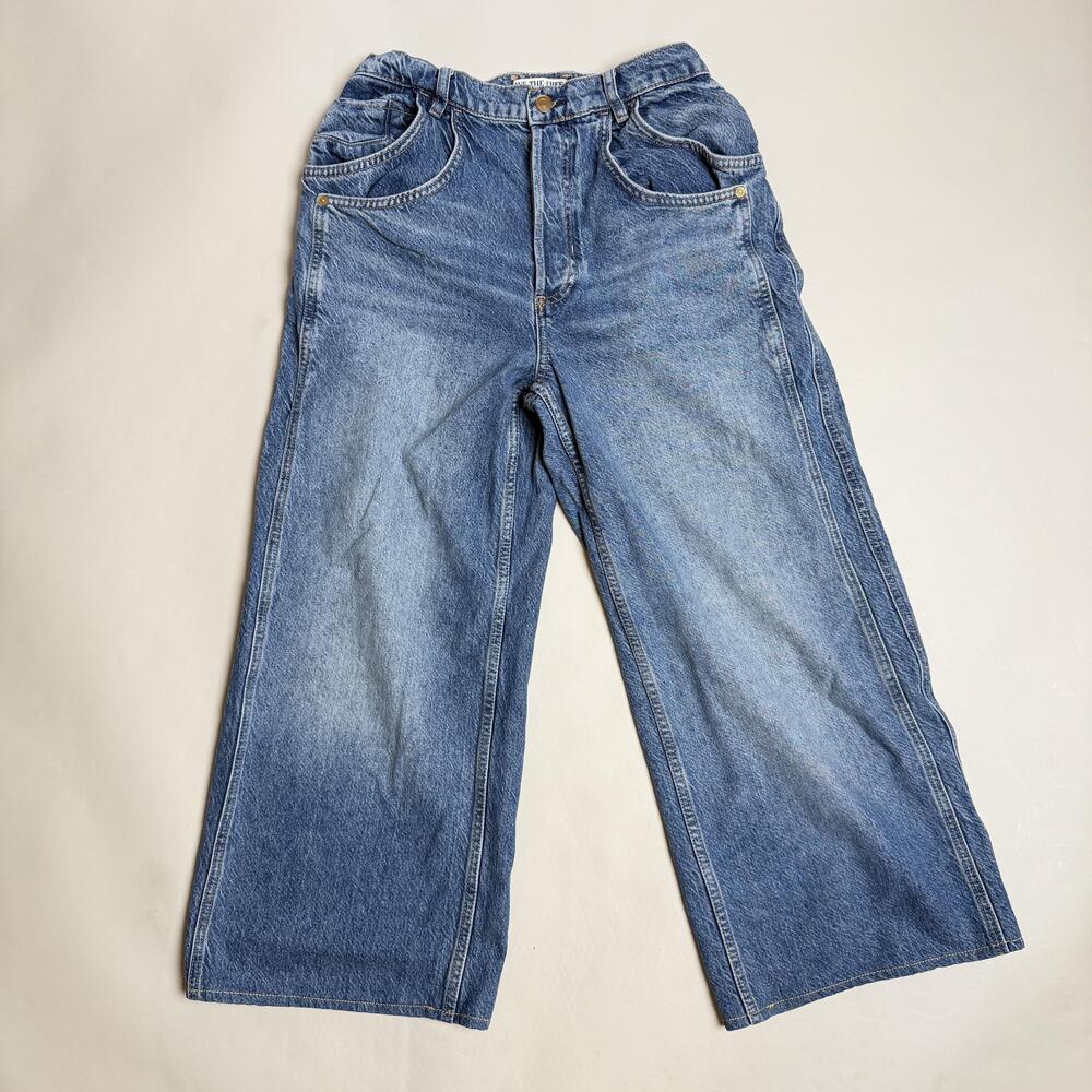We The Free Final Countdown Jeans Womens 28 Blue Low Rise Boyfriend Wide Leg Y2K
